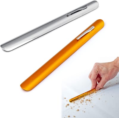Dailygoods- Kruimelverzamelaar handmatig - 2 stuks - gebogen - roestvrij staal - accessoires - duurzaam ontwerp - Tafelvuilverzamelaar