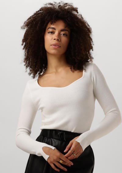 Ydence Knitted Top Chiara Tops & T-shirts Dames - Shirt - Beige - Maat XXL