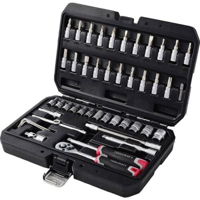 TOOLCRAFT TO-10675383 Bit- en steeksleutelset 1/2, 1/4, 3/8 48-delig
