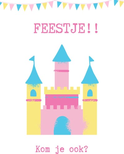 Lise Schrijft | Uitnodiging Kinderfeestje | Duurzaam | Meisje | 15 kaarten | Prinses | Kasteel | met leuke sluitstickers | incl. envelop | FSC Mix credit, EU Ecolabel, ECF gecertificeerd