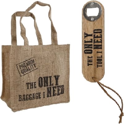Cosy Creations Vaderdag geschenk set met bier tas voor 6 flesjes en flesopener.