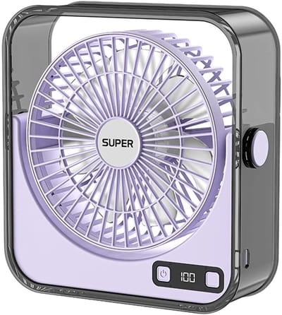Stille bureauventilator, oplaadbare draagbare ventilator, verstelbare stille luchtstroom | stille mini-desktopventilator voor zomer, thuis, slaapkamer, badkamer, aanrecht, reizen, cruise, buiten, kamperen, sportschool.L