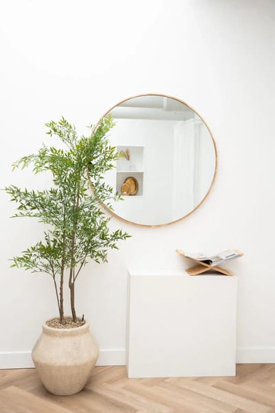 Nordic Style® Ronde spiegel 100x100cm - Naturel Eiken hout - Scandinavische Spiegels - Cirkel - Wandspiegel - Badkamerspiegel - Gangspiegel - Wand - Gang - Badkamer