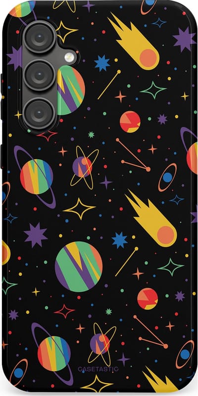 Casetastic Hoesje Geschikt voor Samsung S23 FE - Stijlvolle Beschermende Duo-layer Case - Planeten en meteoren
