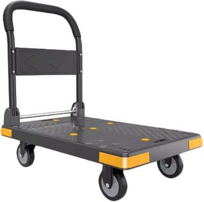 Platformwagen - Platte steekwagen - Zwaar transport - Opvouwbaar ontwerp - 1000 lbs capaciteit - Blauw