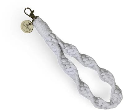 Macramé Pols Keycord - Twist - Wit - Katoenkoord - Prijs per Stuk - Inclusief Verzendkosten