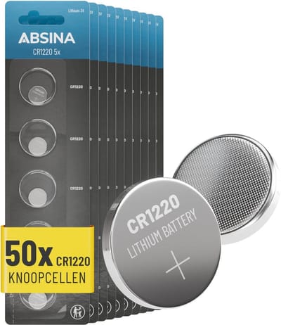 Knoopcel 3V CR1220 - Lithium batterij voor autosleutels en horloges - 5 stuks