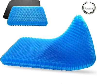 Fuegobird Gelkussen - Ergonomisch kussen - Zitkussen orthopedisch - Dubbellaagse honingraatstructuur - Met Kussenhoes - Blauw
