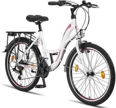 Premium Stadsfiets 24 inch - Fiets voor Meisjes, Jongens, Heren en Dames - 21 Versnellingen - Comfortabel en Duurzaam