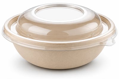 Sabert suikerriet magnetron buddha bowl 1000 ml met deksel - 150 stuks