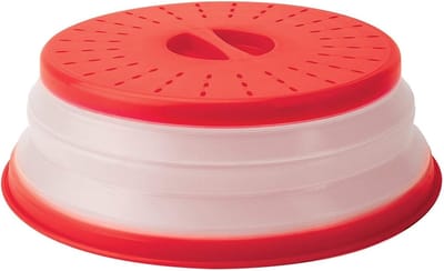 Dailygoods- Magnetronafdekhoes Opvouwbaar - Magnetronafdekking Ø 27 cm - Vaatwasmachinebestendig - Antislip - BAP-vrij - Perforaties voor stoomontsnapping - Voedselafdekking