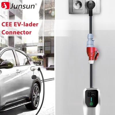 Elektrische voertuiglaadadapter - 3-fase naar 1-fase, 230V, EU Schuko-stekker, verbeterde veiligheid