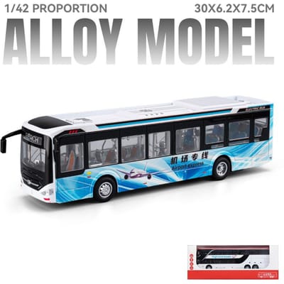 1:42 Bus à Énergie Nouvelle Alliage Métal Modèle Réduit Son & Lumière Tirer en Arrière Jouet Idéal pour Garçons Cadeaux d'Anniversaire Avec Enfants