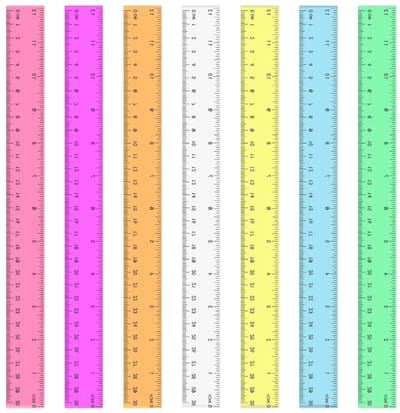 Set van 7 Kleurige Linialen van 30 cm - Transparante Liniaal voor School, Kantoor en Thuisgebruik, Ideaal voor Tekeningen en Metingen