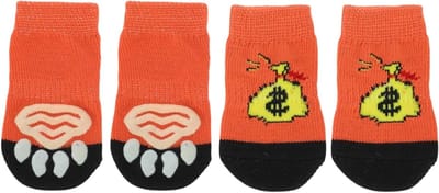 Antislip hondensokken met pootpatroon voor huisdieren, binnensokken voor grip en bescherming, 1 set (4 stuks), medium