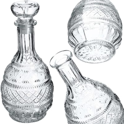 KADAX Decanter voor dranken, stijlvolle whiskykaraf voor mannen, klassieke wijnkaraf met uniek design, whiskyfles als cadeau (1 l, 1 stuk)