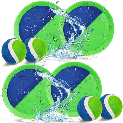 Klittenbandbalspel voor buitenspelen – werpspel voor kinderen en volwassenen, strand, tuin en zwembad, inclusief 2 paddles en 2 ballen