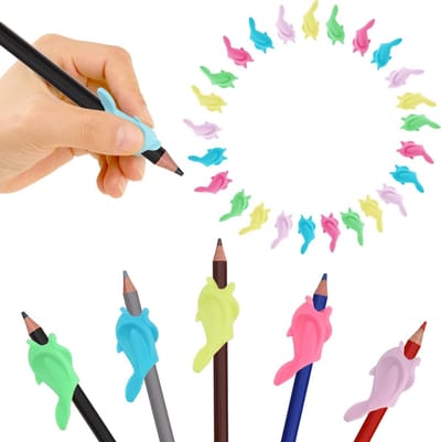 Ergonomische schrijfhulp voor kinderen, 30 siliconen potlood- en pennenhouders, ideale handgrepen voor betere grip en schrijfcomfort
