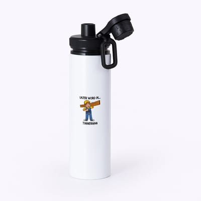 Hacebo® - Later word ik timmerman waterfles met draaidop zwart - Timmerman - Timmermannen - Werken in de bouw - klusjesman - water fles - 850ML