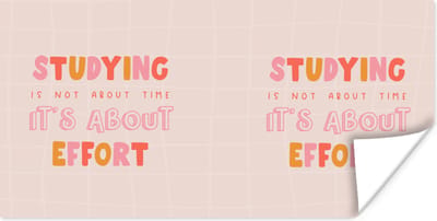 Poster Studeren - Tijd - Spreuken - Student - 120x60 cm