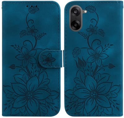 Coverup Hoesje - Geschikt voor OnePlus Nord CE5 Hoesje - Coverup Bloemen Book Case - Donkerblauw