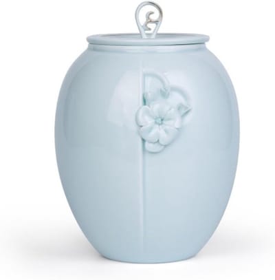 Snoeppotten Met de hand geknede bloem keramische thee-opslagpot Celadon losse thee theepot Keukenvoedselopslagpot Verzegelde pot Koffiedikopslag (Color : A, Size : L)
