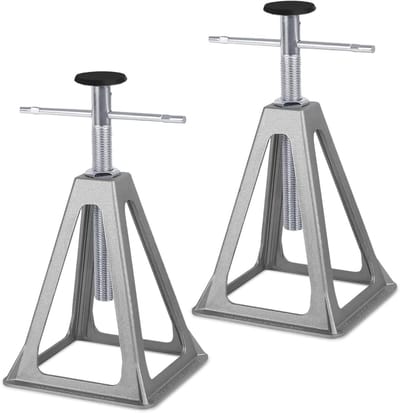 Steunbok set - Caravansteunbokken Assteunen - Voertuigonderhoud - In hoogte verstelbaar - 28-43 cm - Aluminium