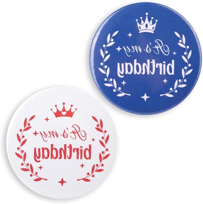 Verjaardagsbutton Pins Set van 2 Stuks, 5.8cm - Feestelijke Badges voor Kinderen en Volwassenen, Perfect voor Verjaardagsfeestjes en Outfit Accessoires