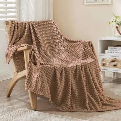 Luxe Flanel Fleece Deken Queensize - Zachte en Warme Deken met Geometrisch Rasterontwerp