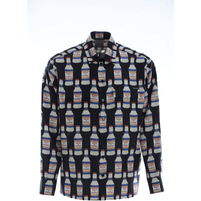 Dolce & Gabbana Men Silk Bottles Shirt