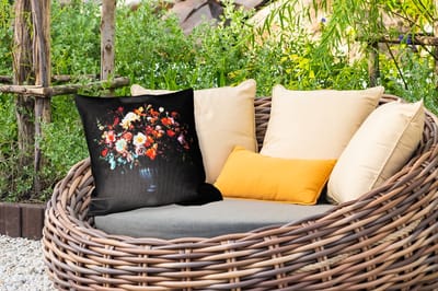Buitenkussen - Groot - Bloemen - Vaas - Boeket - 45x45 cm - Weerbestendig