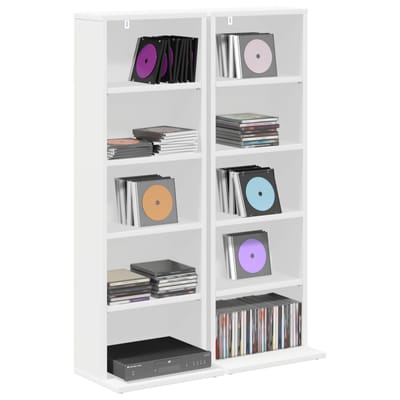 vidaXL - CD - Kast - 2 - st - Wit - 33 - x - 23,5 - x - 97,5 - cm - Bewerkt - hout