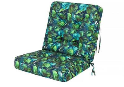 Hobbygarden Tuinkussen Venus Blauwe Bladeren 3D Print 50x110cm - Waterafstotend - UV bestendig - Geschikt voor tuinstoelen en Tuinbanken