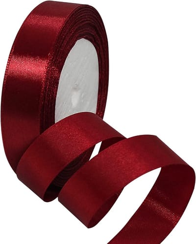 Satin Lint van 22 m, 2 cm Breed, Perfect voor Cadeaus, Decoratie en Feestelijke Gelegenheden zoals Kerst en Verjaardagen (Wijnrood)
