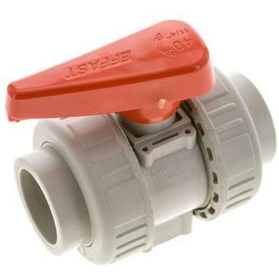 PP-H 2-weg Kogelkraan Dubbele Wartel 40 mm FKM