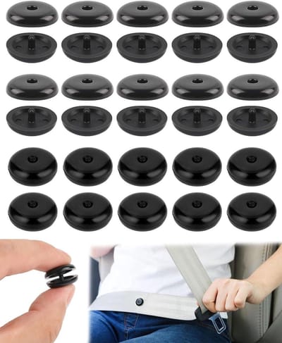 Veiligheidsgordel Stoppers - Gordel Clips - Comfortabele Ritten - Universele Pasvorm - 20 Paar - Zwart