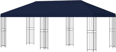 Tuinpaviljoen met zijwanden - Feesttent Prieel - Buitenfeesten Organiseren - Waterafstotend polyester - 600 x 300 cm - Blauw