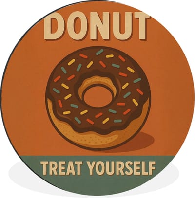 WallCircle - Wandcirkel - Muurcirkel - Donut - Spikkels - Kleurrijk - Quote - Aluminium - Dibond - 30x30 cm - Binnen en Buiten