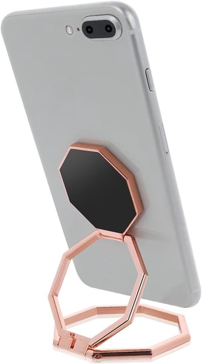 Mobiele Telefoon Ring Houder met 360° Rotatie, Verstelbare Finger Stand en Vouwbare Telefoonstandaard voor Optimale Grip en Gebruiksgemak