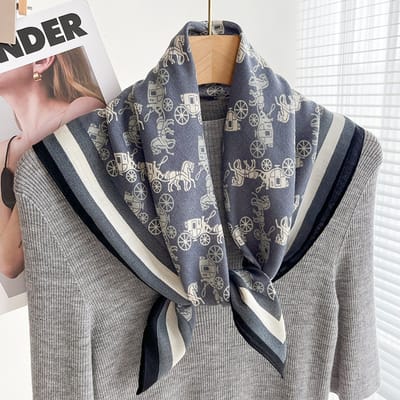 Sjaal vierkante sjaal van 70x70 cm voor dames - Landelijke stijl - Nekbeschermende sjaal - Dunne driehoekige hoofdsjaal/sjaal-Stijl 45