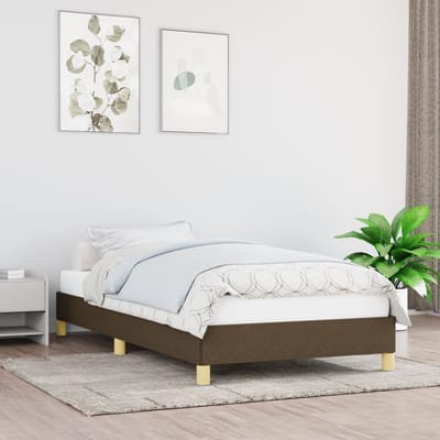 vidaXL - Bedframe - zonder - matras - 100x200 - cm - stof - donkerbruin