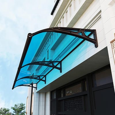 Aluminium Luifel - Voordeur Veranda - Regen Bescherming - Stille Zelfreiniging - 60x200cm - Blauw