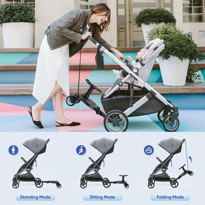 Universele Kinderwagenplank voor Kinderen 2-6 Jaar - Draaibaar, Draagbaar en Antislip Ontwerp