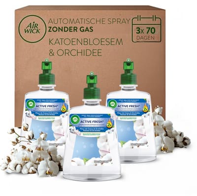 Air Wick - Active Fresh luchtverfrisser Katoen - 3 Navullingen