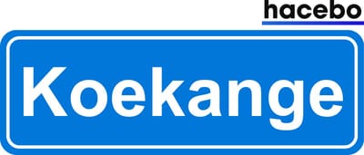 Hacebo - Plaatsnaam Sticker - 29x10 CM - Koekange sticker - Verkeersborden sticker - grappige cadeaus - Koekange