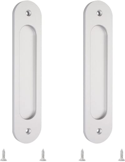 Dailygoods- Schuifdeurtrekken Ovaal 180MM - 2 Stuks - Aluminium - Flush Pull - Montage Schroeven - Sierlijke Handgrepen - Deurgrepen