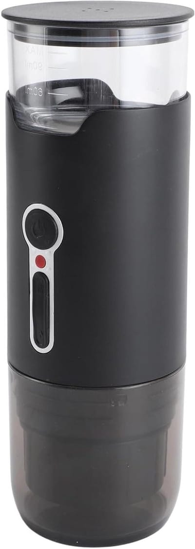 Draagbaar Koffiezetapparaat - Mini Espresso Maker - Onderweg Koffie Zetten - Oplaadbaar Draadloos - 220 mm Hoog - Zwart