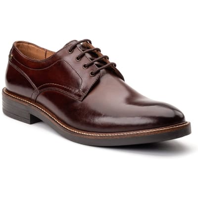 Base London Durham Leren Heren Veterschoenen in Verbrand Bruin