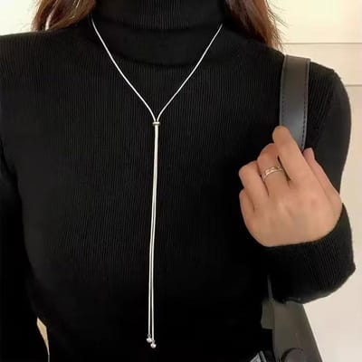 Eenvoudige Lange Kwastjes Ketting Ketting Voor Vrouwen Trendy Verstelbare Choker Ketting Mode Sieraden Ketting Om De Nek Meisjes Cadeaus brown
