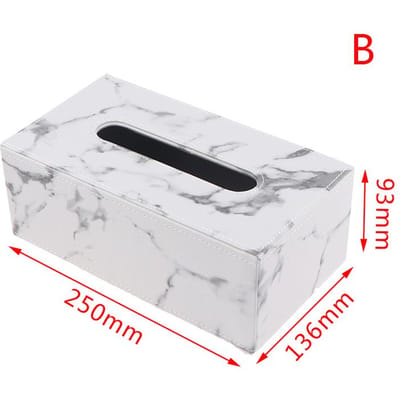 Moderne Marmer Rechthoek Faux Leer Tissue Box Servethouder Toiletpapierhouder Etui Dispenser Huisdecoratie